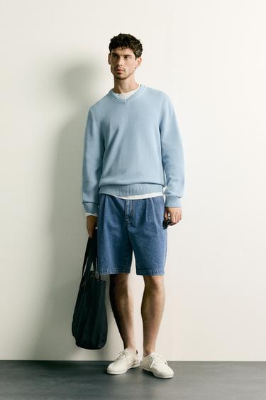 JERSEY REGULAR FIT ALGODÓN - LINO - Azul claro de Zara