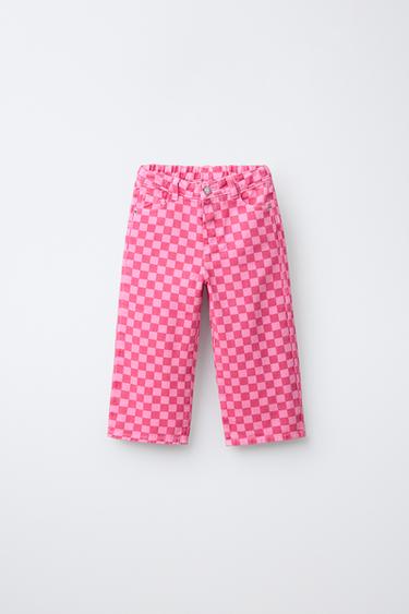 Zara CHECKERED CULOTTES - Pink