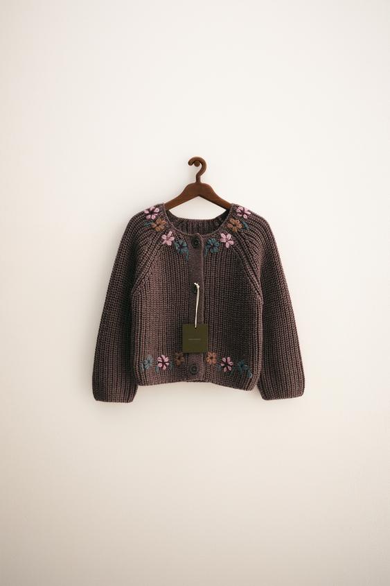 ZARA TIMELESS - FLORAL EMBROIDERED CARDIGAN