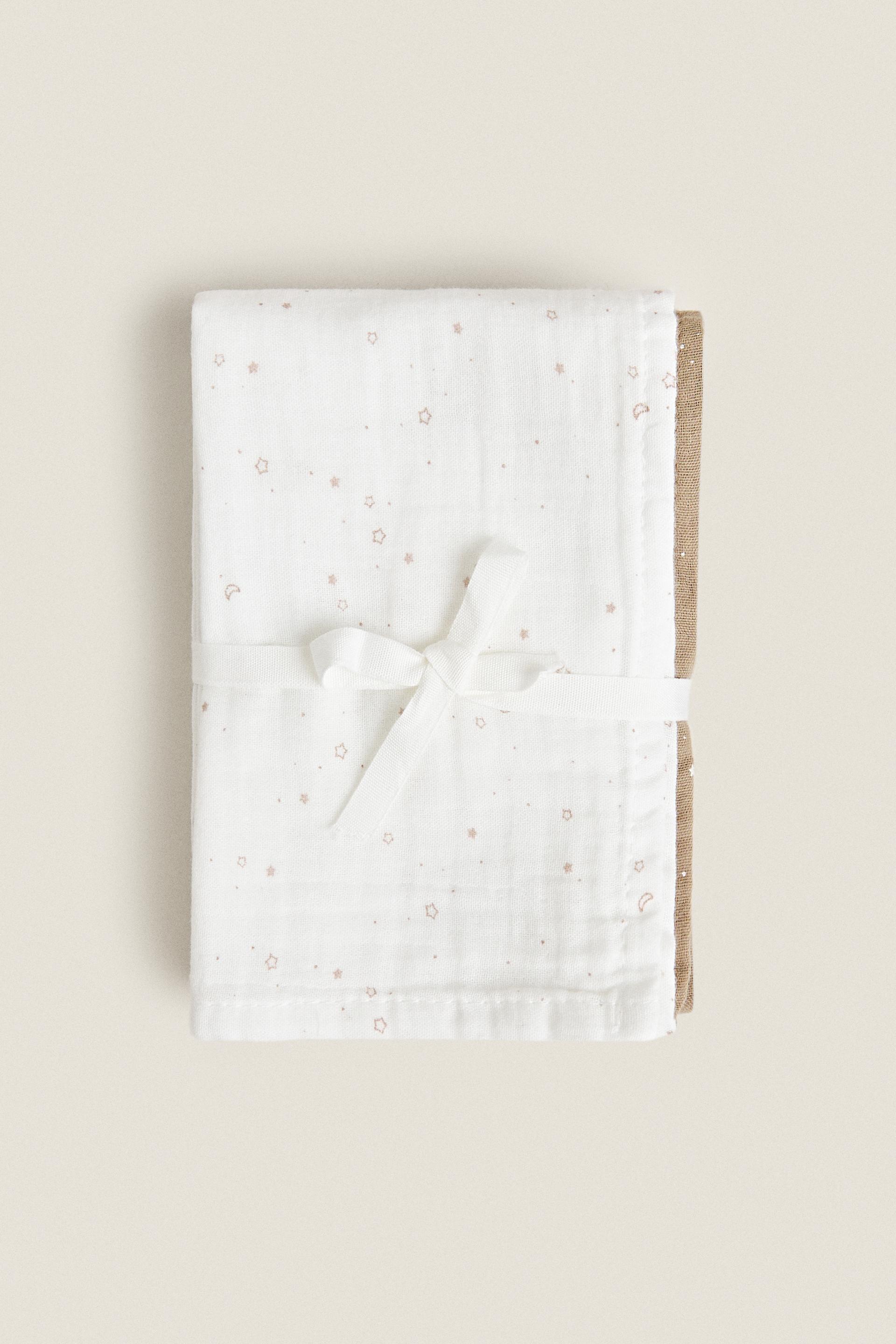 CHILDREN’S STAR PRINT MUSLIN CLOTH (PACK OF 3) Oysterwhite ZARA