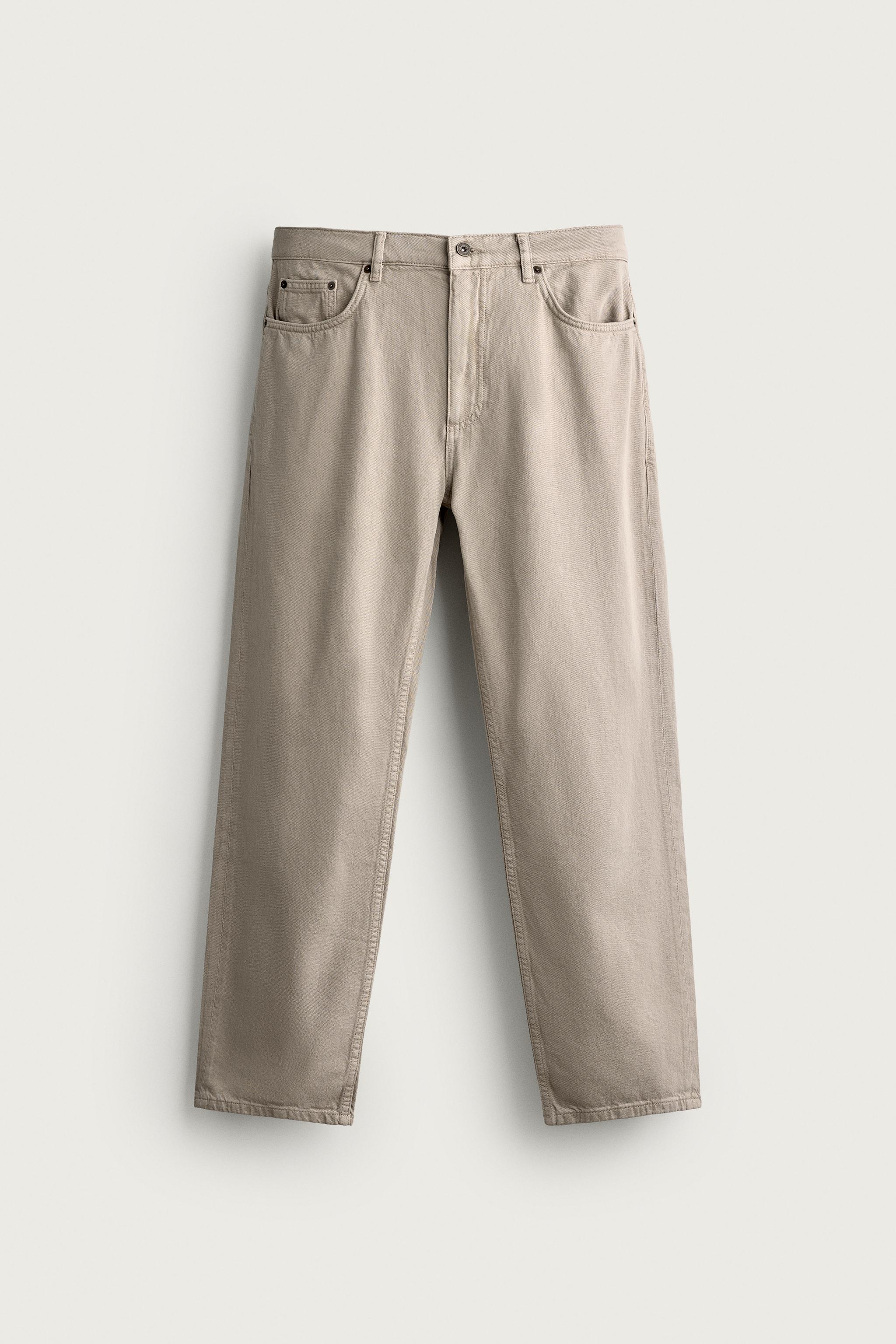LIGHTWEIGHT COTTON-HEMP JEANS — Light beige