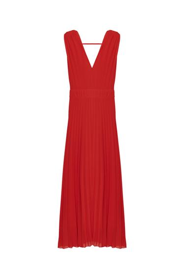PLEATED MIDI DRESS