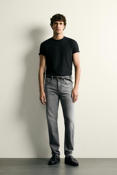BASIC SLIM FIT JEANS - Light grey by Zara