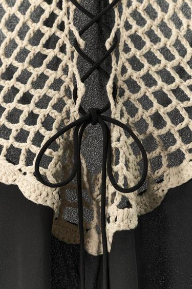 ROBE COMBINÉE CROCHET - Noir de Zara - Image 6