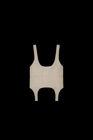 STRUCTURED CORSET TOP - Brown / Taupe by Zara - Image 0