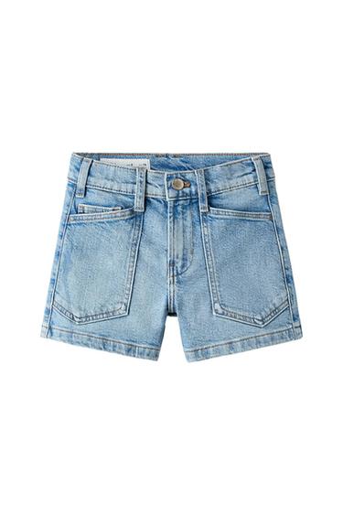HIGH WAIST DENIM BERMUDA SHORTS