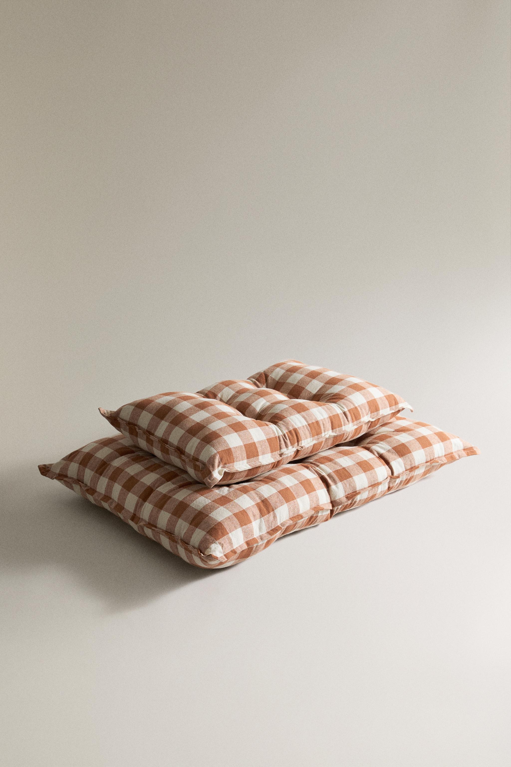 GINGHAM PET TOPPER — Orange