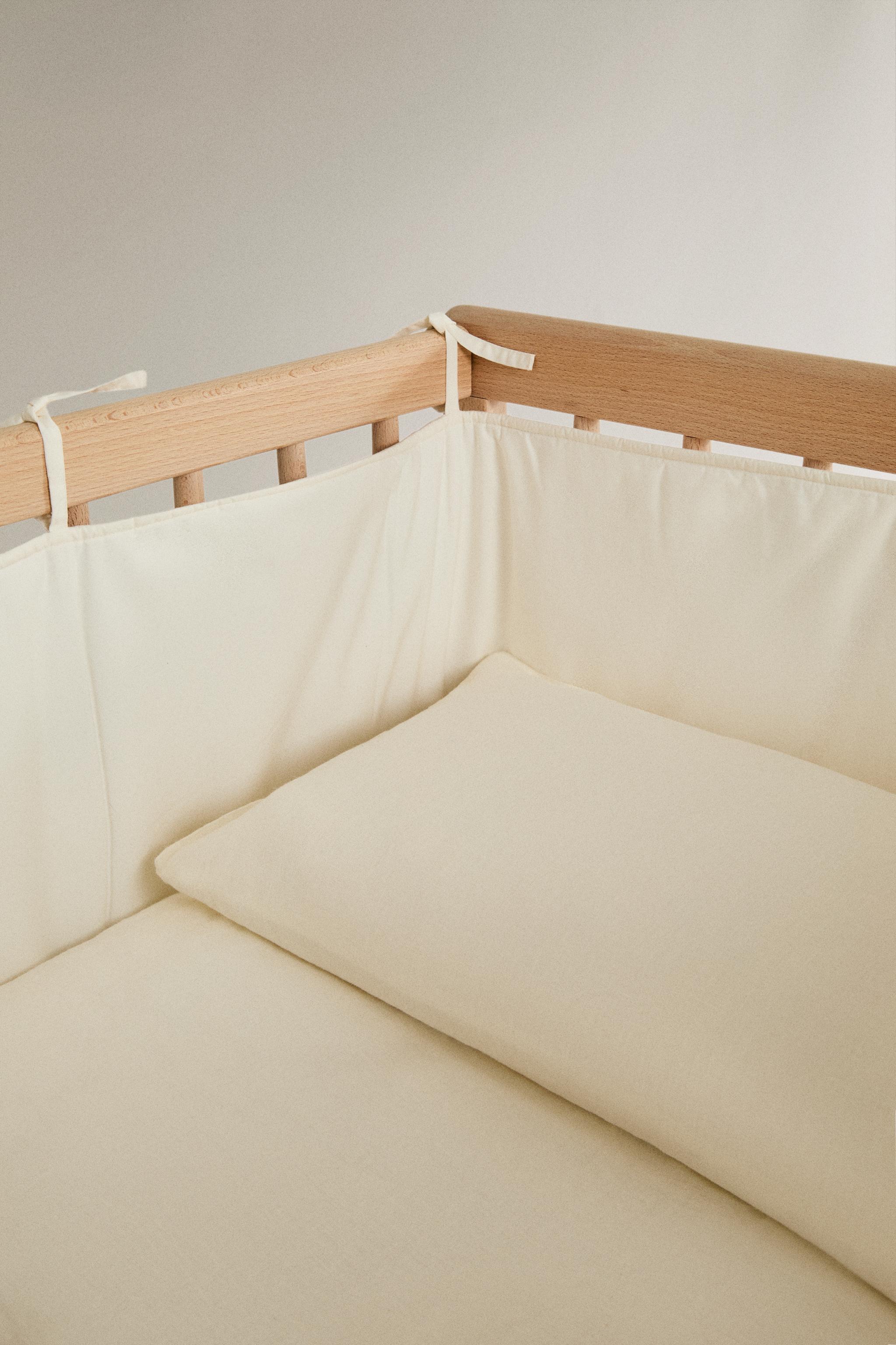 BUNNY BABY COT BUMPER COVER — Ecru
