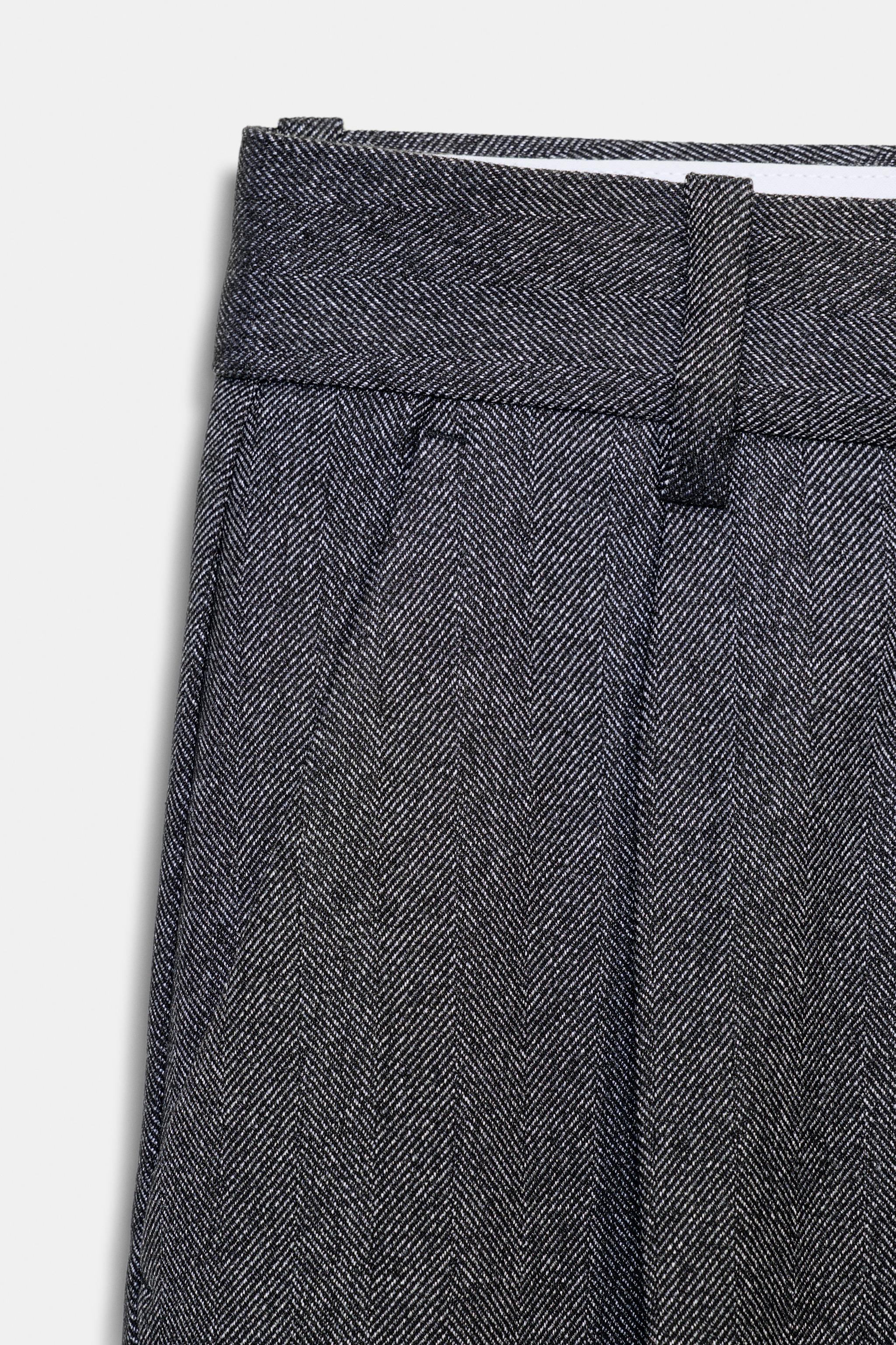 PANTALON DROIT À CHEVRONS
