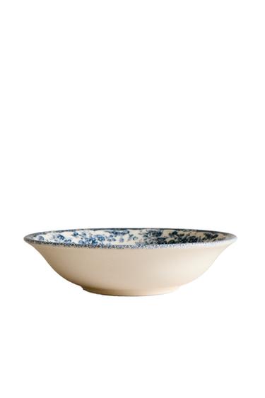 FLORAL EARTHENWARE BOWL - Blue by Zara