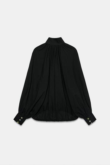 CHEMISE COL MONTANT ZW COLLECTION - Noir de Zara - Image 6