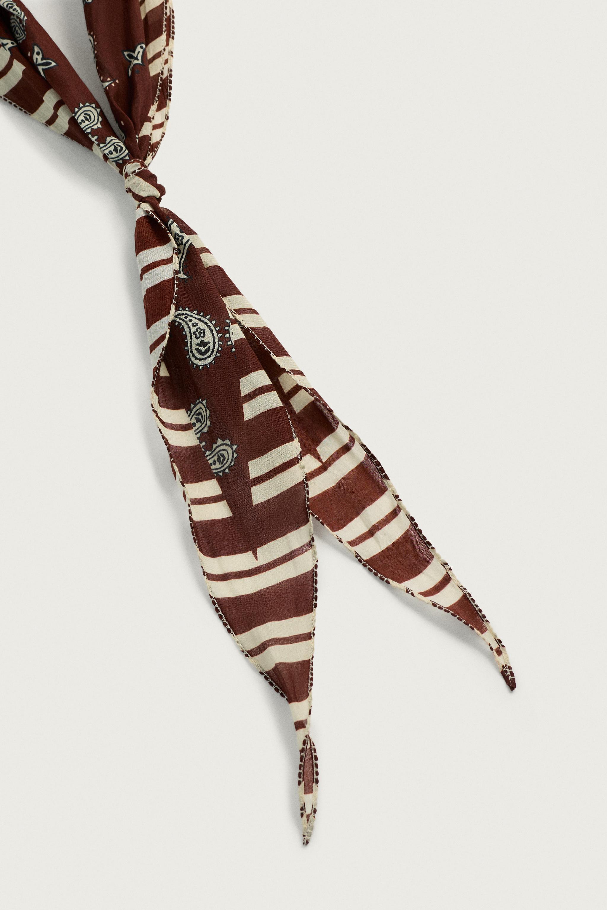 Zara Kombine Desenli Uzun Bandana görsel 5