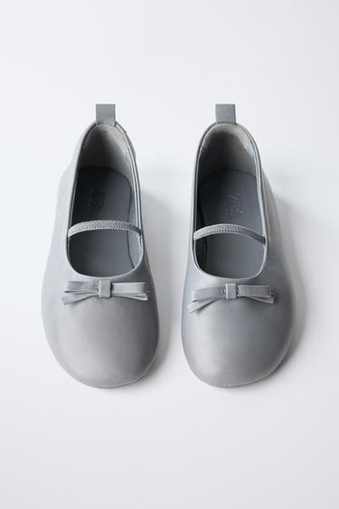 BALLERINES EN CUIR ÉDITION LIMITÉE - Gris de Zara - Image 3