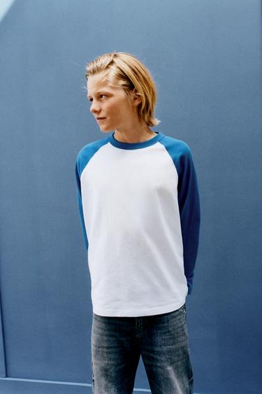 LANGÆRMET RAGLAN-T-SHIRT - blålig fra Zara