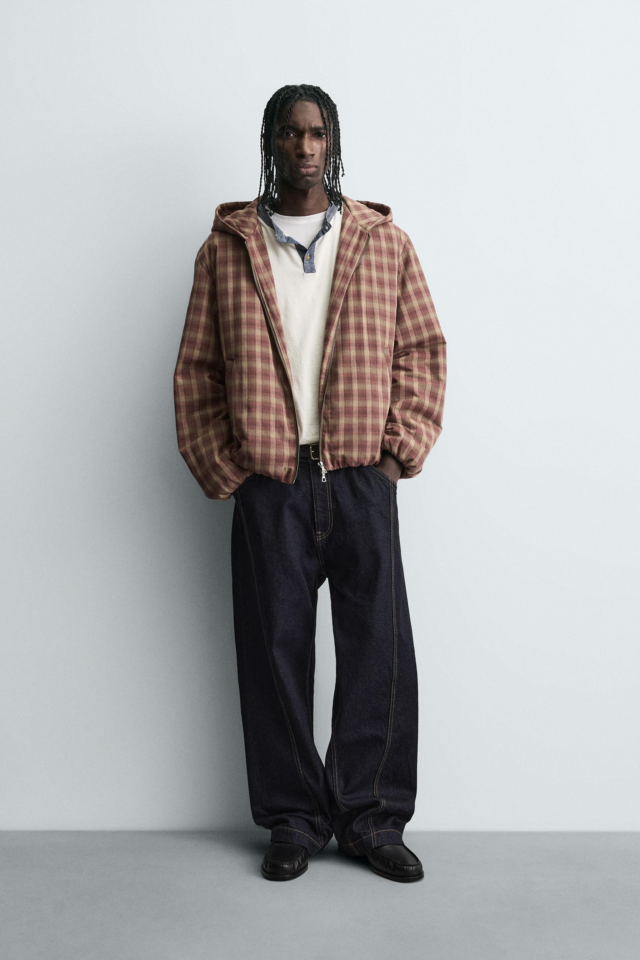 ROXY フード付きチェック柄ジャケット フード付きチェック柄ジャケット - レディッシュ | ZARA Japan