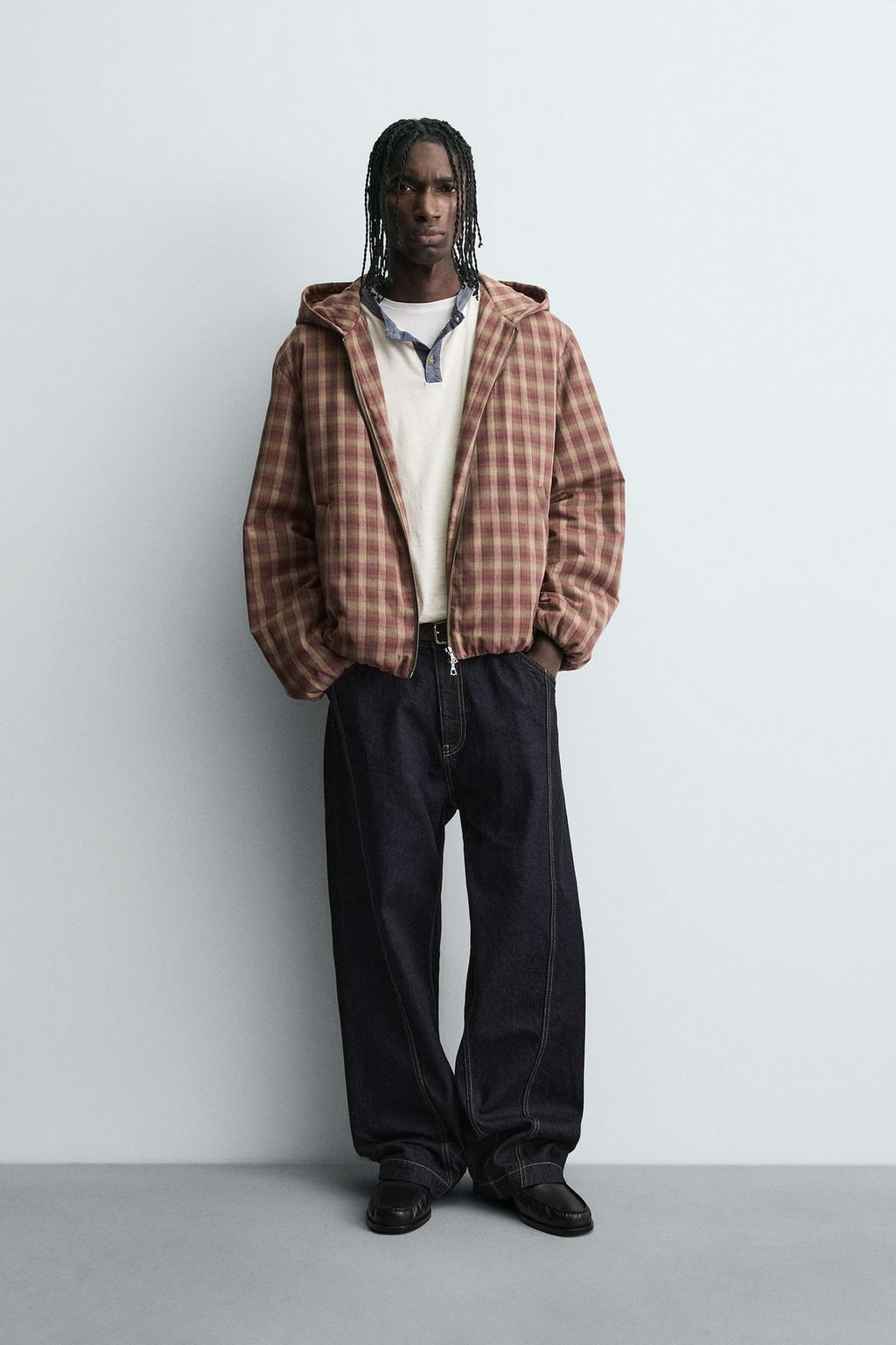 CAZADORA CUADROS CAPUCHA