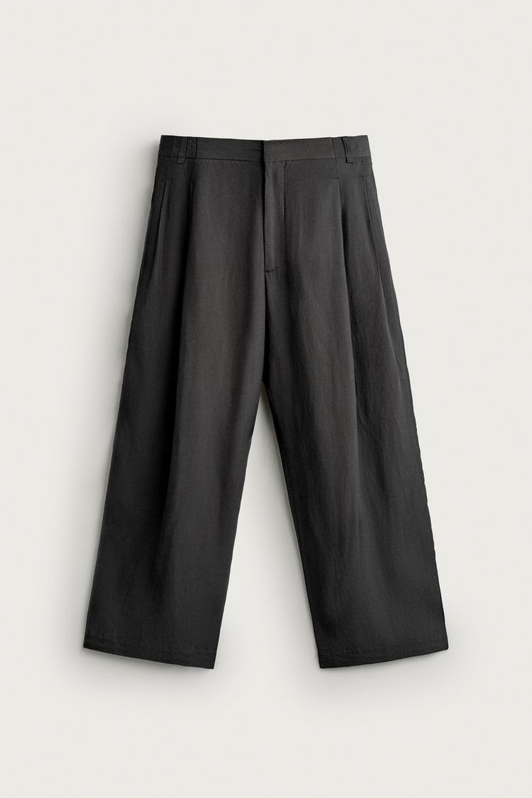 RELAXED FIT WIDE-LEG SUIT TROUSERS