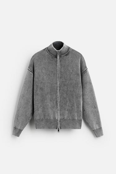 WASHED KNIT CARDIGAN - Black by Zara