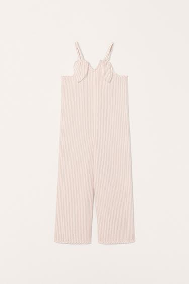 LIMITED EDITION 스트라이프 롱 점프수트 - Zara 크림