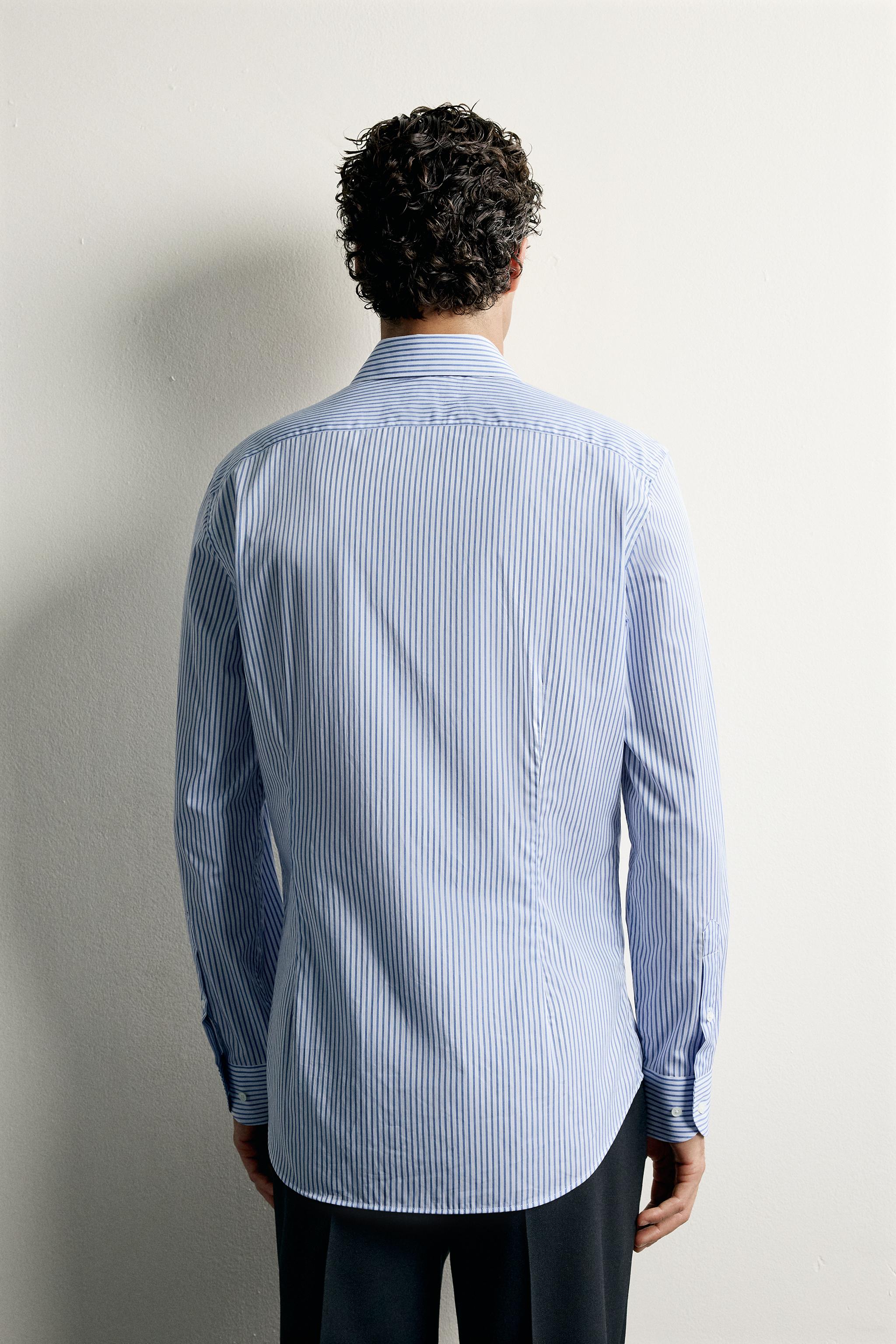 Zara ÇİZGİLİ SLIM FIT GÖMLEK görsel 3