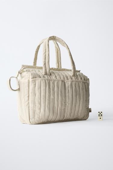 STRIPED MATERNITY BAG - Camel Brown by Zara - Image 5