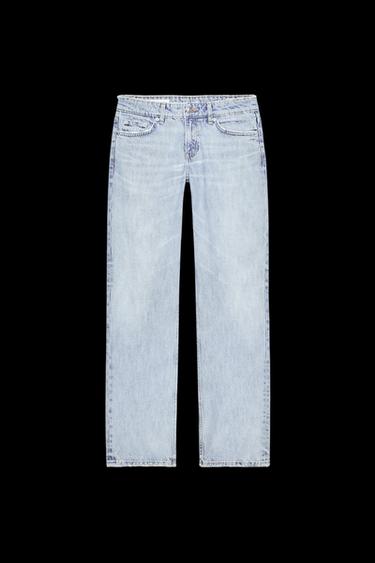 Zara TRF LOW RISE STRAIGHT CUT JEANS - Light blue - Image 0