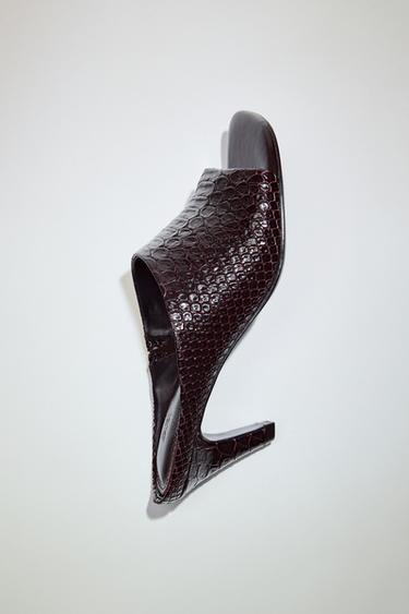 SANDALIA MULE PIEL - Marrón Chocolate de Zara