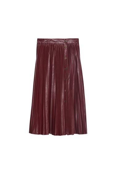 PLEATED BUTTONED SKIRT