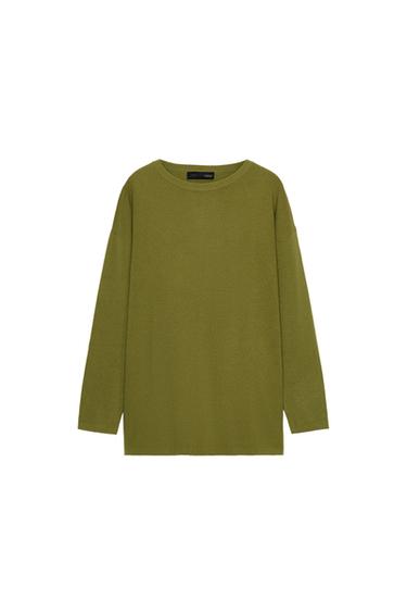 JERSEY LARGO PUNTO - Musgo de Zara