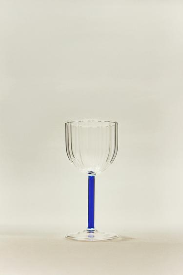 VERRE BOROSILICATE TIGE COULORÉE - Bleu de Zara