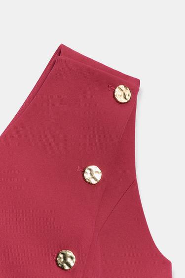 ASYMMETRIC WAISTCOAT - Fuchsia by Zara - Image 6