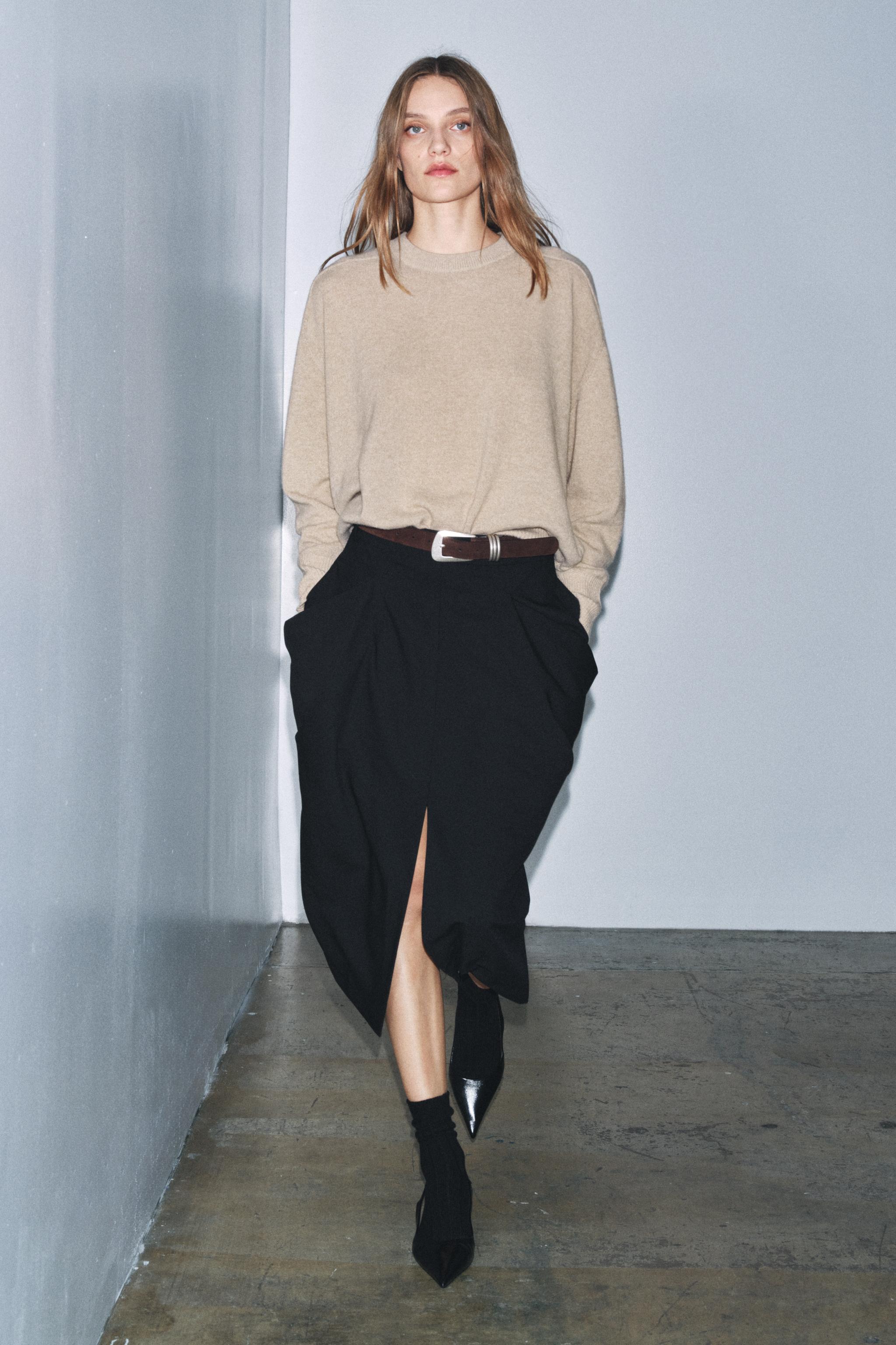DRAPED POCKET SKIRT ZW COLLECTION - Black | ZARA United States