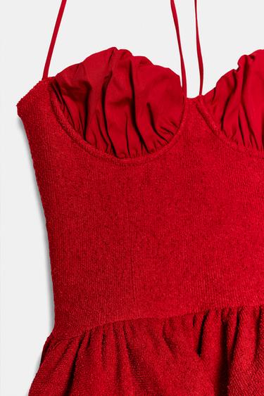 COMBINED BOUCLÉ TOP - Bright red by Zara - Image 10