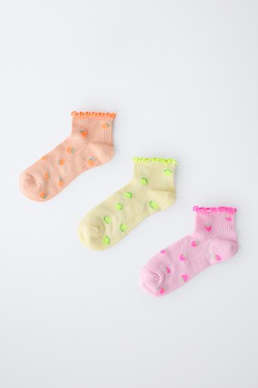 THREE-PACK OF FRUIT TERRY ANKLE SOCKS - Multicoloured by Zara - Image 3