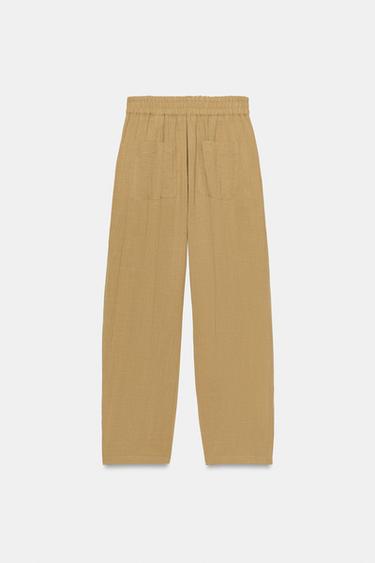 FLOWING TROUSERS WITH ELASTIC WAIST SET - camel by Zara - Image 6