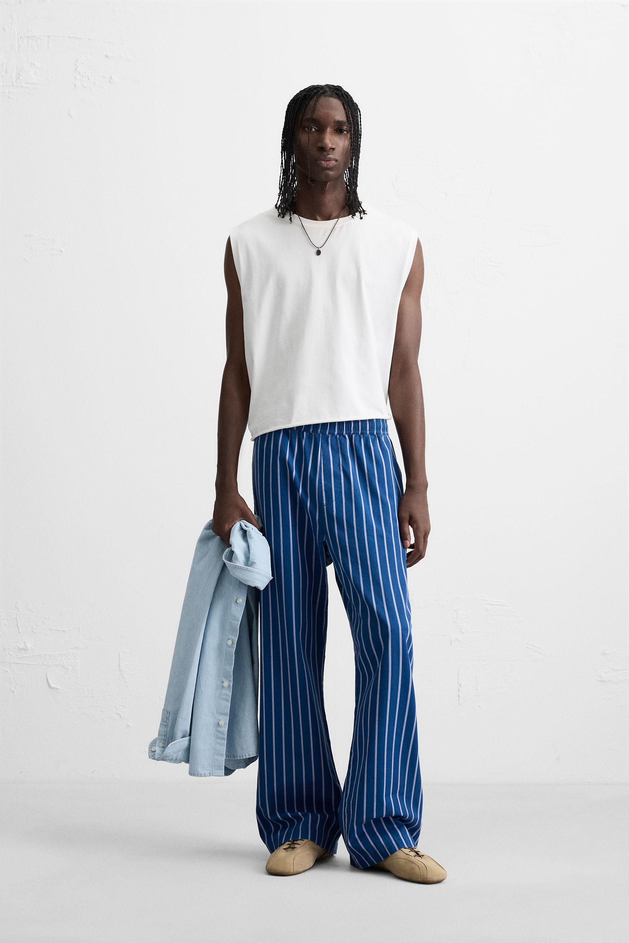 PANTALON COUPE DÉCONTRACTÉE RAYURES