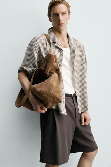 CHEMISE RELAXED FIT JACQUARD CARREAUX - Vert de Zara - Image 5