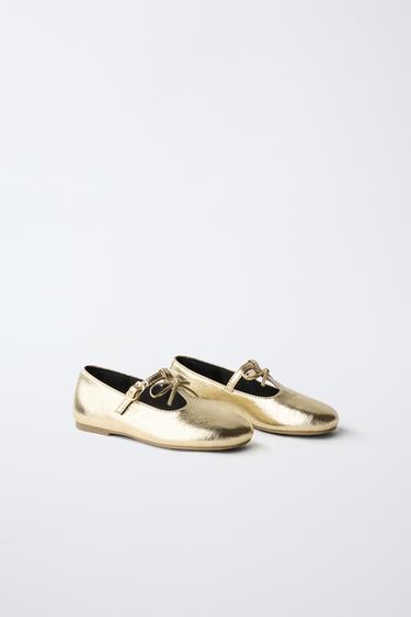 BALLERINES AVEC NŒUD - Or de Zara