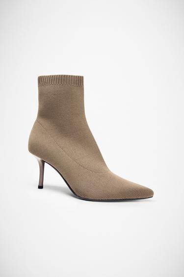WOVEN ANKLE BOOTS - Beige by Zara