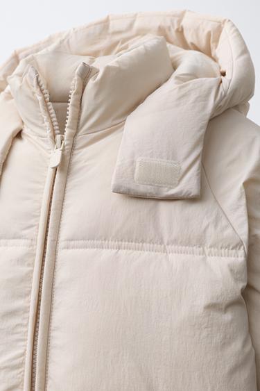 WATER REPELLENT HOODED PADDED JACKET - Ecru by Zara - Image 4