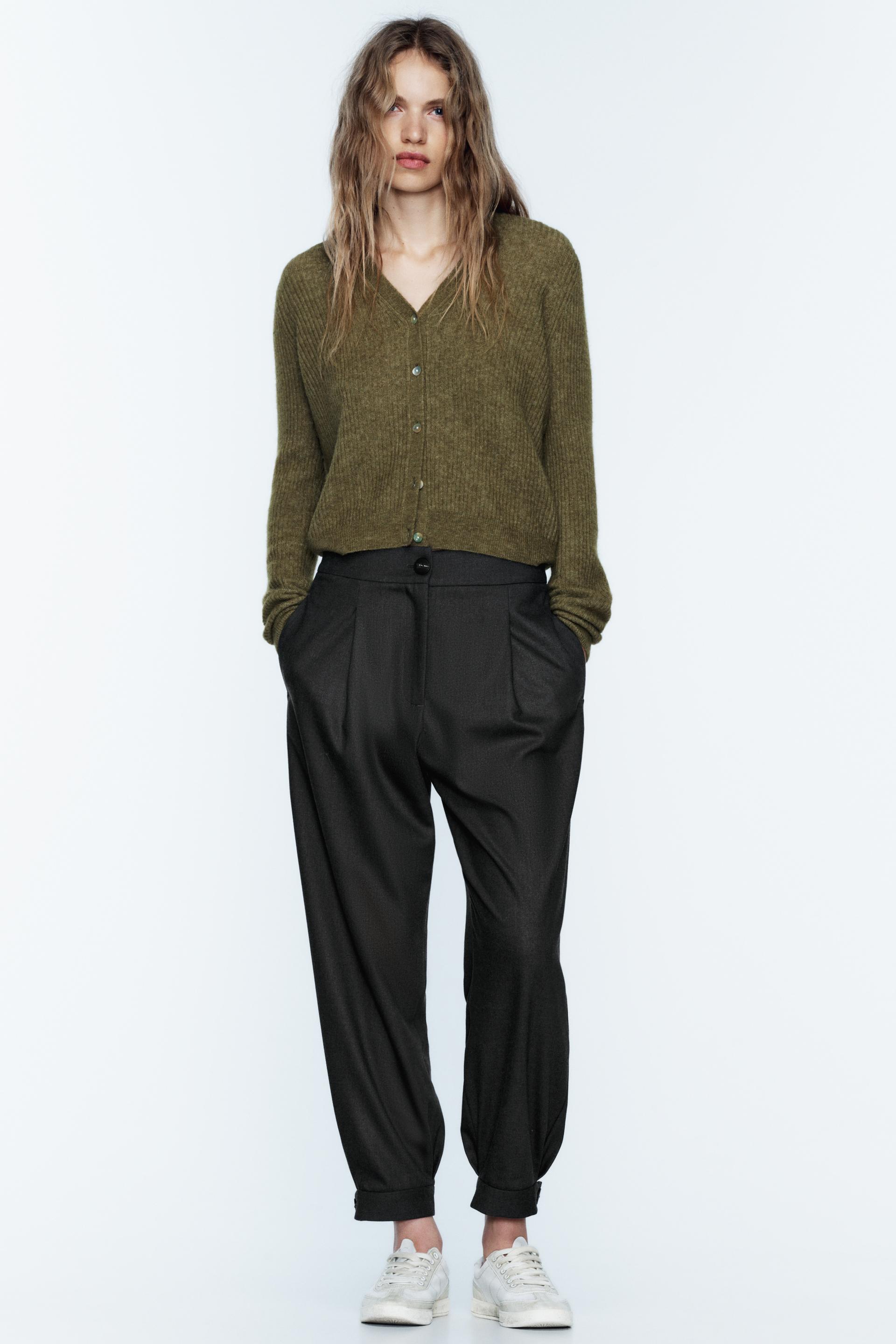 Linen Trousers With Darts And Pockets Studio, Zara Fuchsia Pants