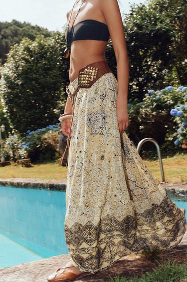 METALLIC THREAD PRINTED SKIRT - Printed by Zara