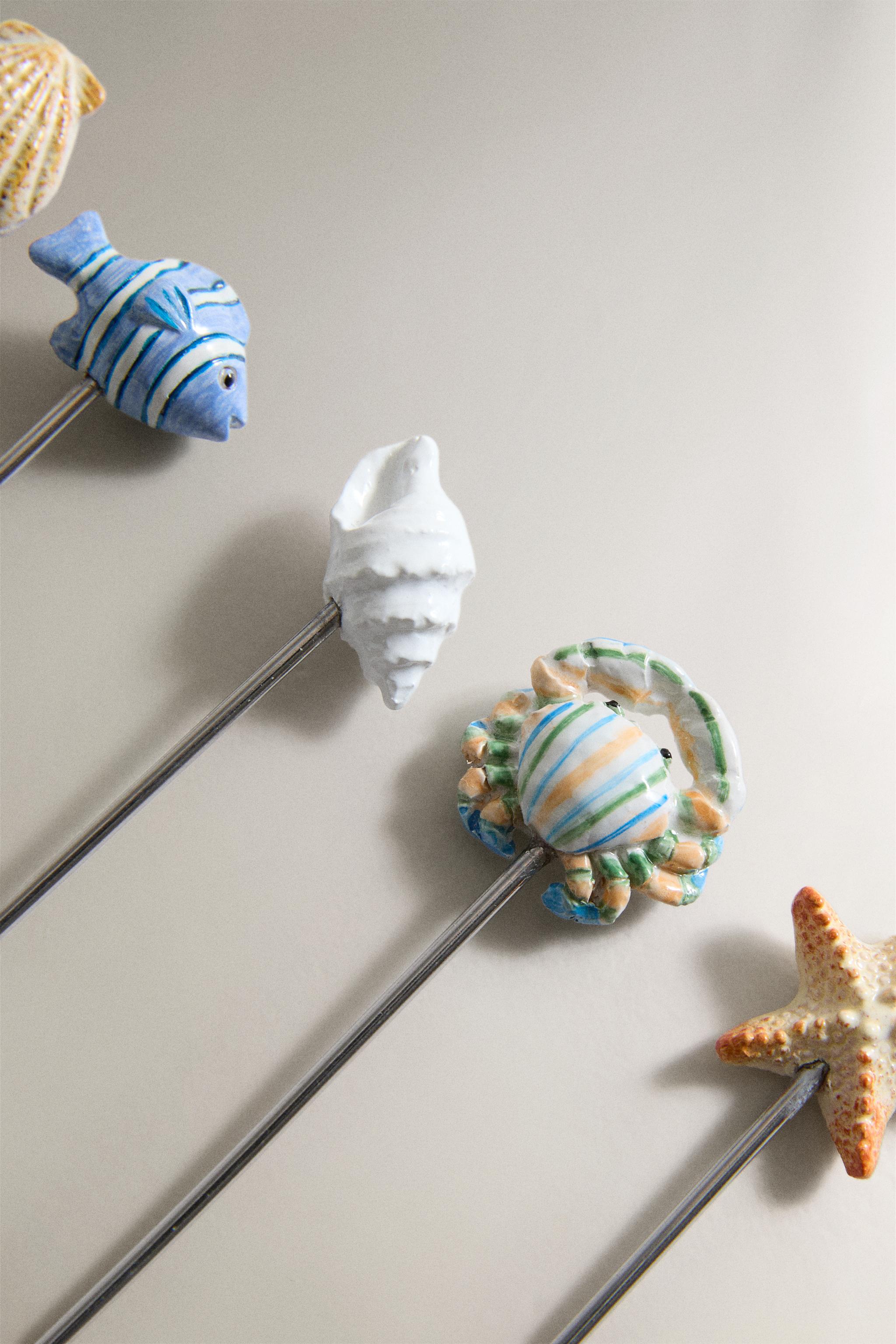 PACK OF NAUTICAL APPETIZER PICKS (PACK OF 6) — Blue