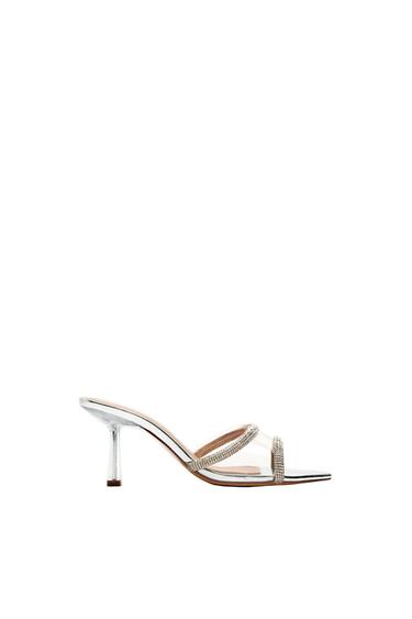 VINYL SANDALS WITH SHINY DETAILS