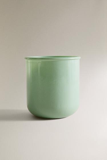 VASO CEPILLOS DIENTES VIDRIO JADE - Verde agua de Zara