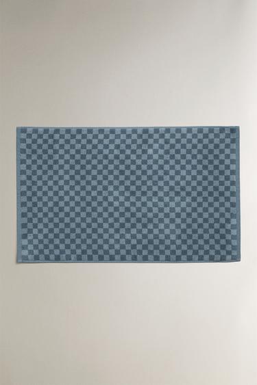 CHEQUERED BATH MAT - Blues by Zara