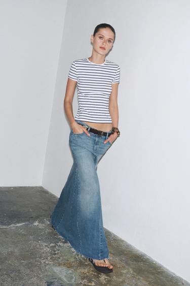 SLIM-FIT-T-SHIRT MIT SUPIMA®-BAUMWOLLE - Gestreift von Zara - Bild 0