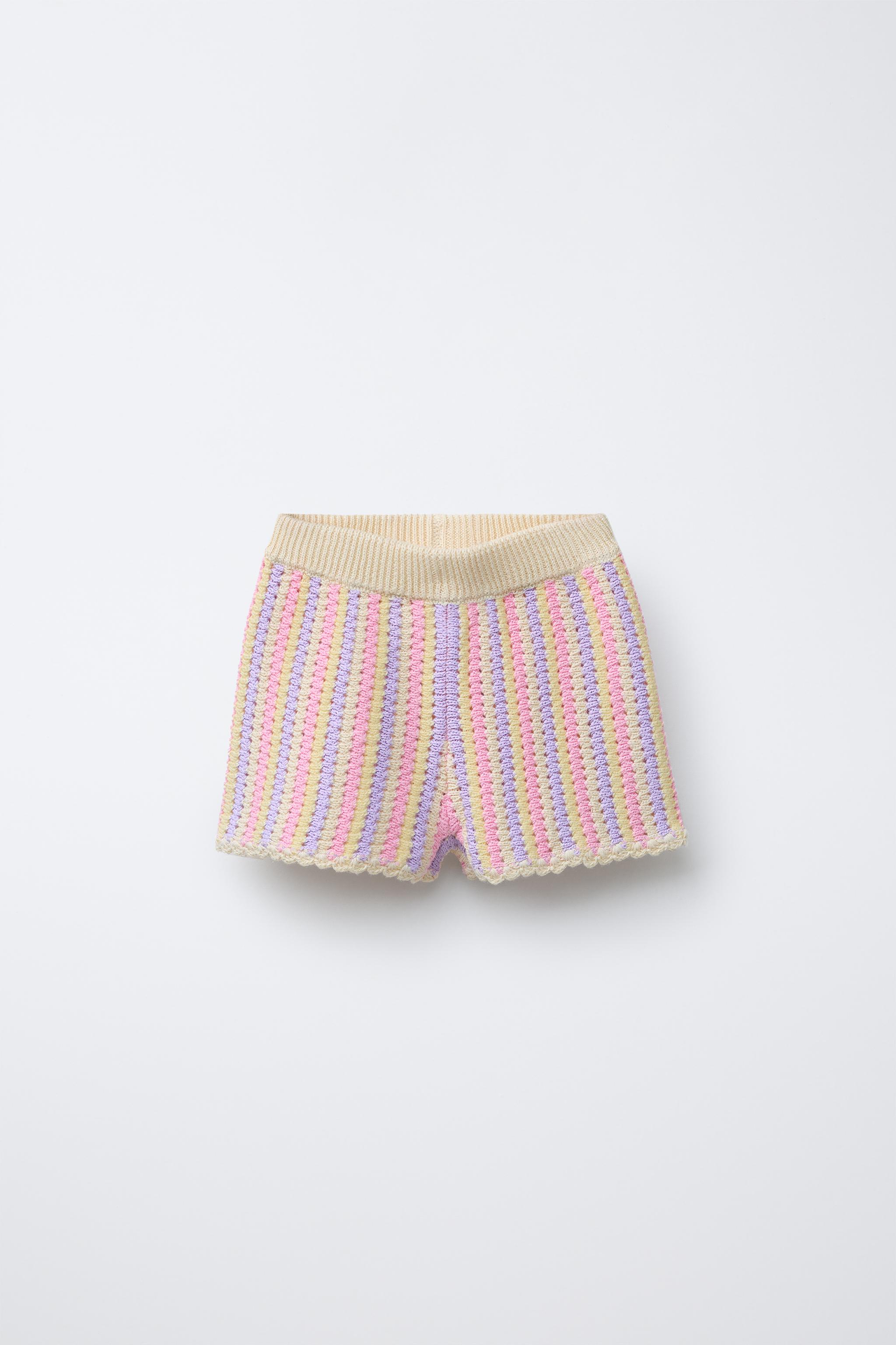 【爆買い！】 | pink Pastel - SHORTS KNIT STRIPED ZARA States United 果物