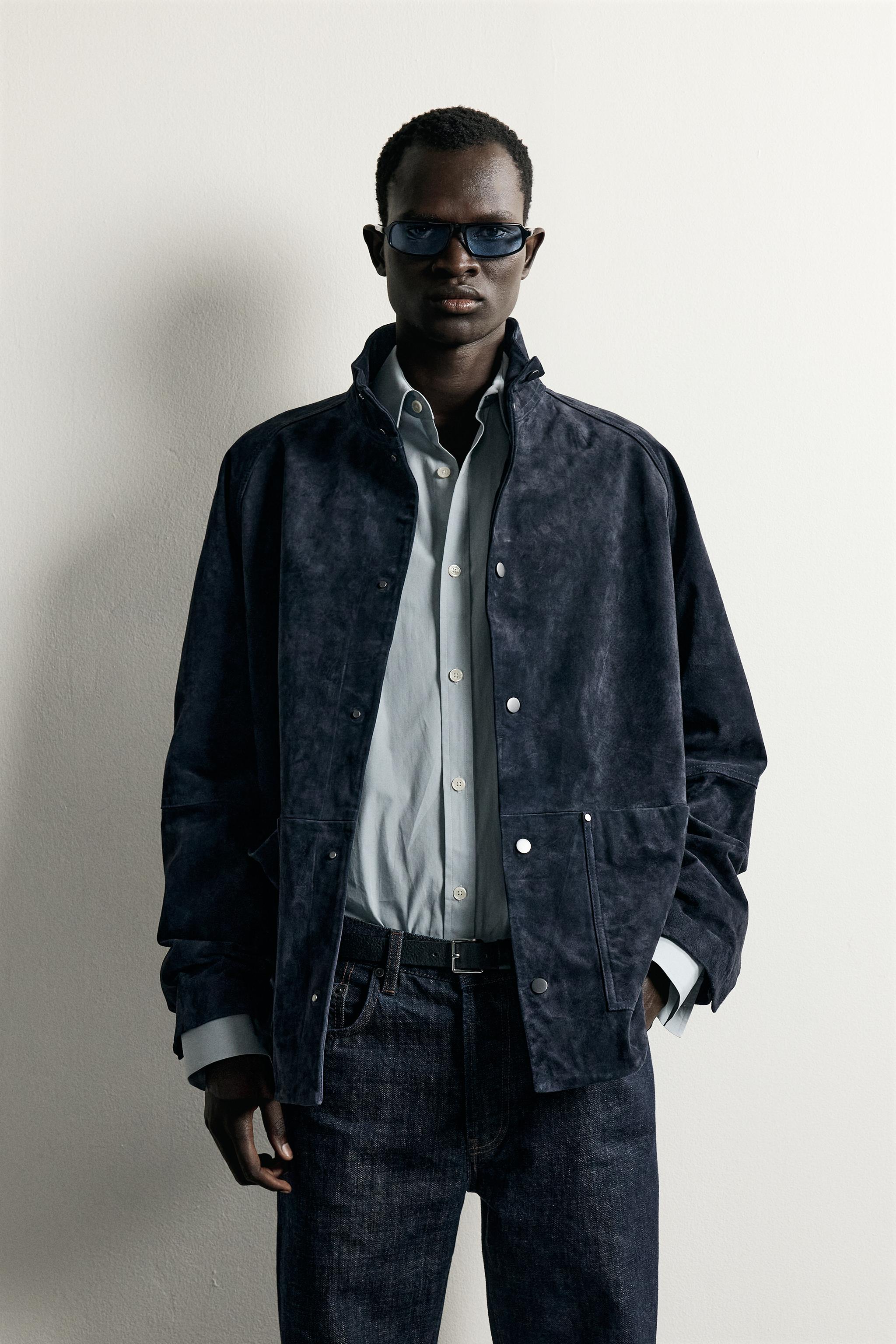 RELAXED-FIT SUEDE LEATHER PARKA