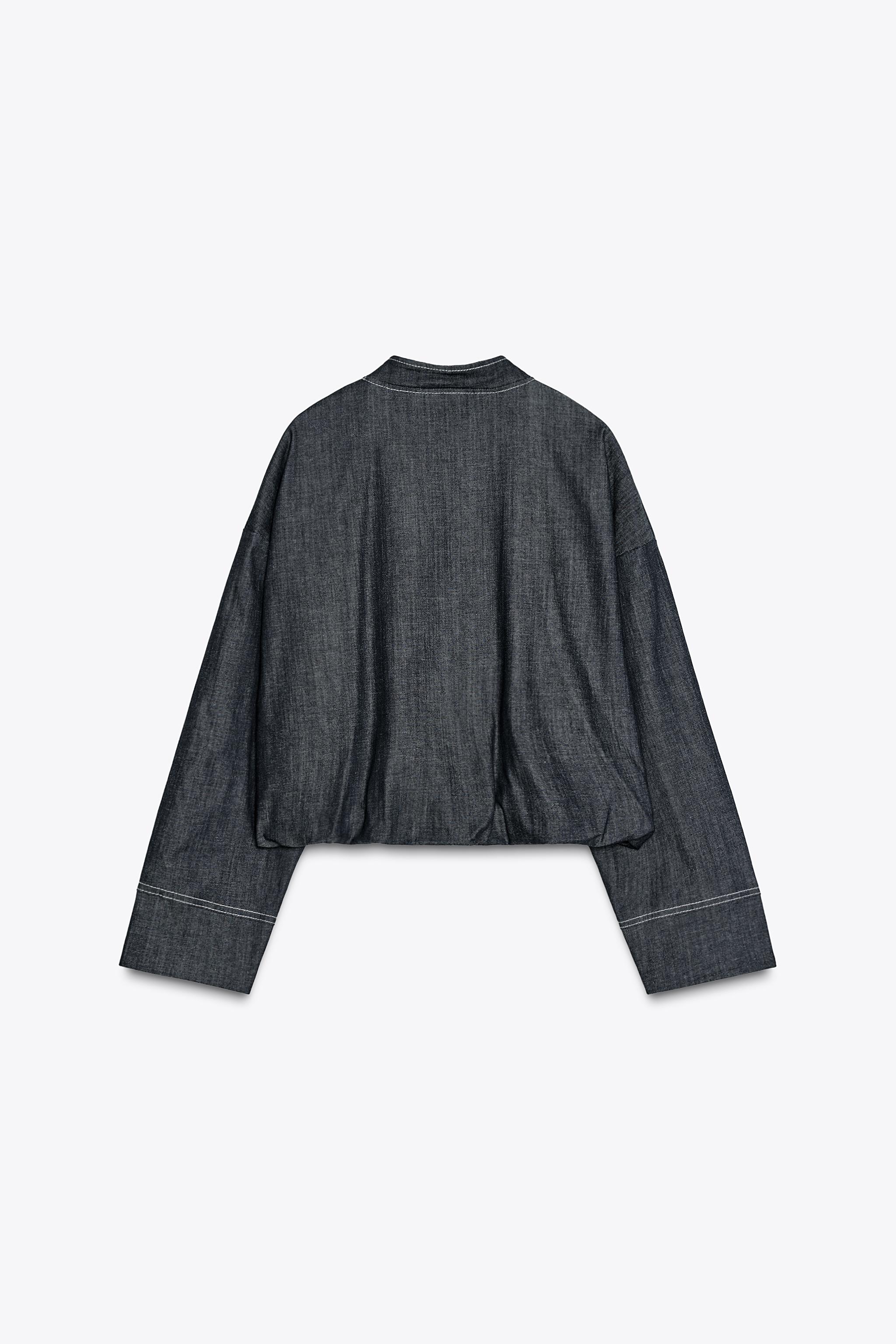Z1975 DENIM GLOBO BOMBER JACKET - Indigo | ZARA New Zealand